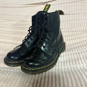 Dr. Martens Shiny Black Lace-Up Boots